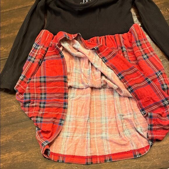 Little Sleepies Black and Red Plaid Kids Dress - Picture 4 of 4